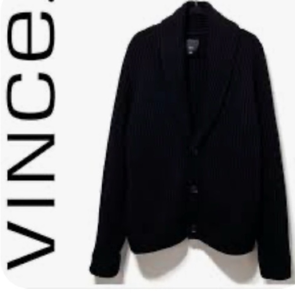 Vince Black Knit Cardigan Sweater